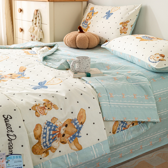 91家纺网 家纺一手货源 找家纺 红日子纺织品 2026新款里外全棉纯棉印花夏被夏凉被空调被 洛可可