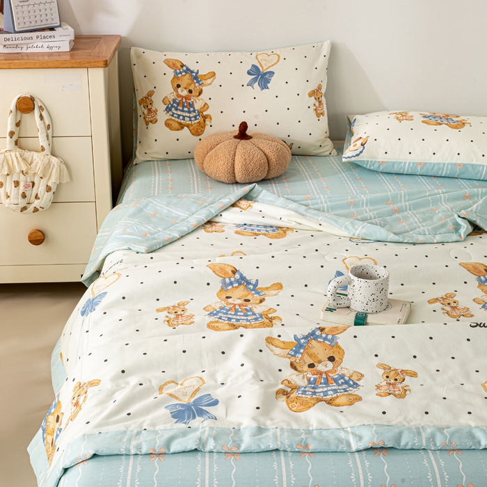 91家纺网 家纺一手货源 找家纺 红日子纺织品 2026新款里外全棉纯棉印花夏被夏凉被空调被 洛可可