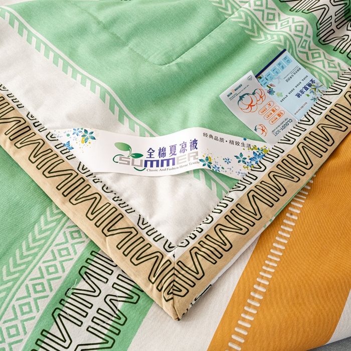 91家纺网 家纺一手货源 找家纺 红日子纺织品 2026新款里外全棉纯棉印花夏被夏凉被空调被 曼波绿