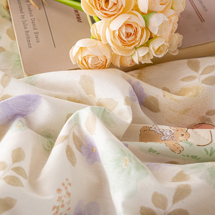 91家纺网 家纺一手货源 找家纺 红日子纺织品 2026新款里外全棉纯棉印花夏被夏凉被空调被 蘑菇小兔