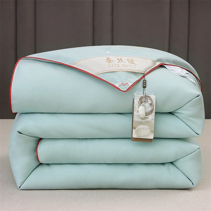 芭芭棉家纺 2026新款防全棉蚕丝蛋白被春秋被冬被子子母被拉链款被芯 cc-水草兰