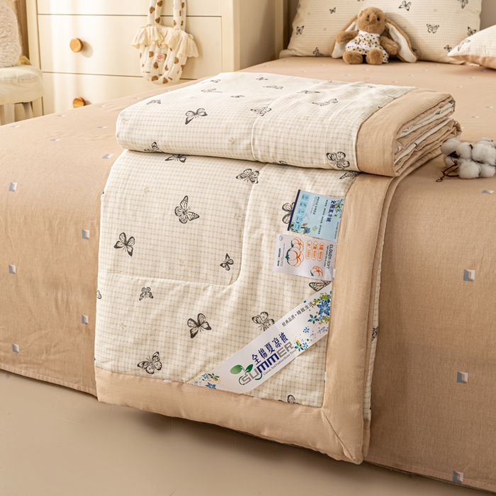 91家纺网 家纺一手货源 找家纺 红日子纺织品 2026新款里外全棉纯棉印花夏被夏凉被空调被 南山蝴蝶