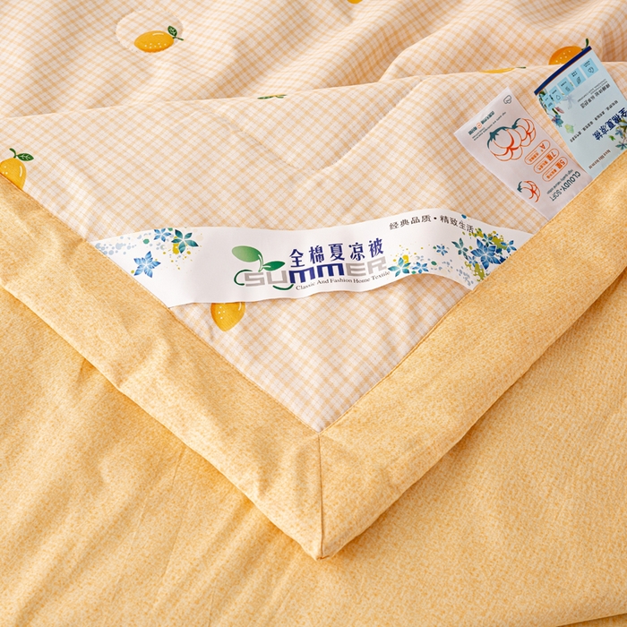 91家纺网 家纺一手货源 找家纺 红日子纺织品 2026新款里外全棉纯棉印花夏被夏凉被空调被 柠檬小镇