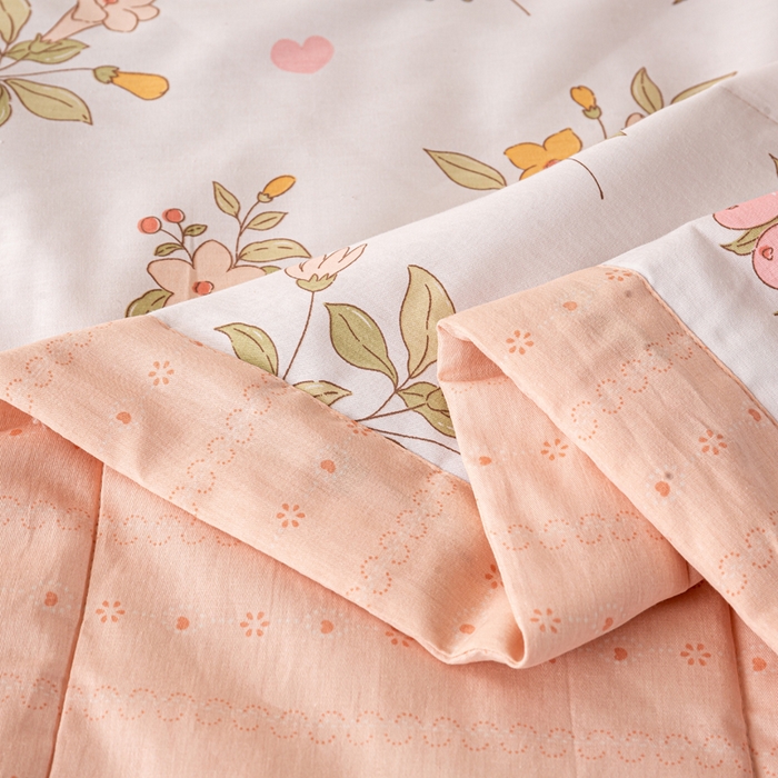 91家纺网 家纺一手货源 找家纺 红日子纺织品 2026新款里外全棉纯棉印花夏被夏凉被空调被 清风小兔