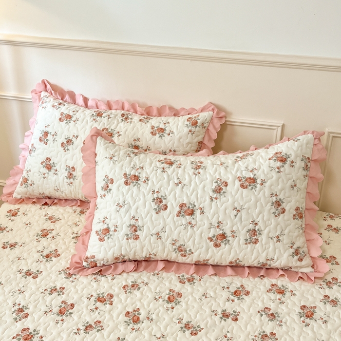 91家纺网 家纺一手货源 找家纺 金梦家居 2025新款印花小竹棉花边夹棉床盖夏被四件套 遇见