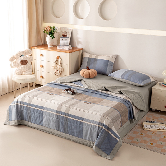 91家纺网 家纺一手货源 找家纺 红日子纺织品 2026新款里外全棉纯棉印花夏被夏凉被空调被 韶华