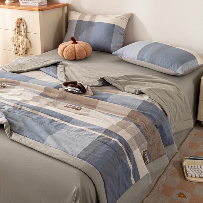 91家纺网 家纺一手货源 找家纺 红日子纺织品 2026新款里外全棉纯棉印花夏被夏凉被空调被 韶华