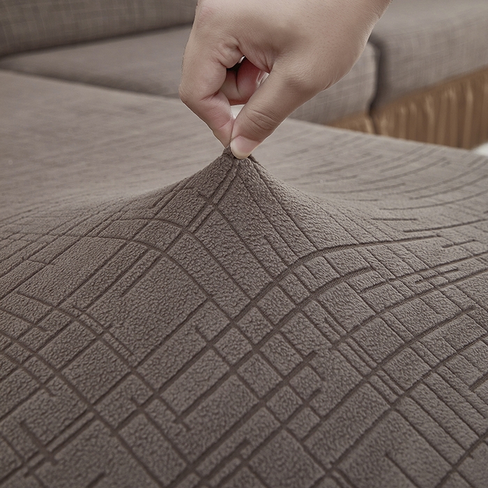 91家纺网 家纺一手货源 找家纺 （总）飞翔家纺沙发套 2026新款素格纹裙摆沙发套贵妃