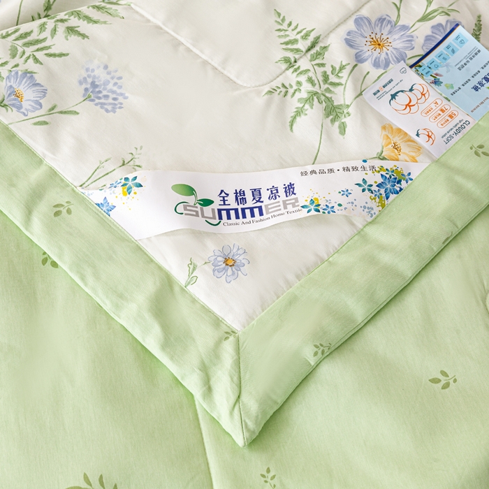 91家纺网 家纺一手货源 找家纺 红日子纺织品 2026新款里外全棉纯棉印花夏被夏凉被空调被 时光花间