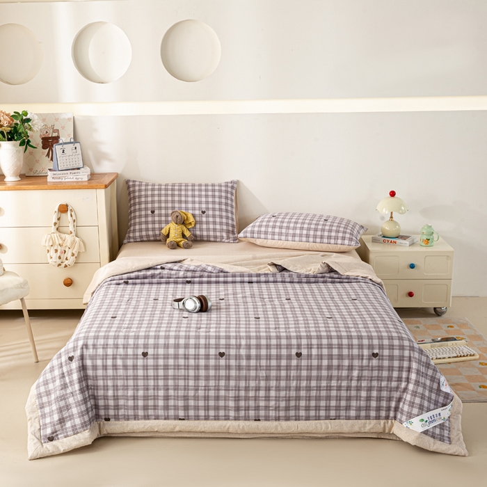 91家纺网 家纺一手货源 找家纺 红日子纺织品 2026新款里外全棉纯棉印花夏被夏凉被空调被 甜心乐园-紫