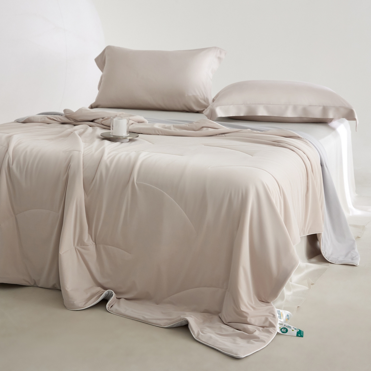 91家纺网 家纺一手货源 找家纺 纪梵茜 2026新款李官奇大豆纤维被锦纶氨纶凉感丝夏凉被锦氨空调被芯 凉感丝-可可棕