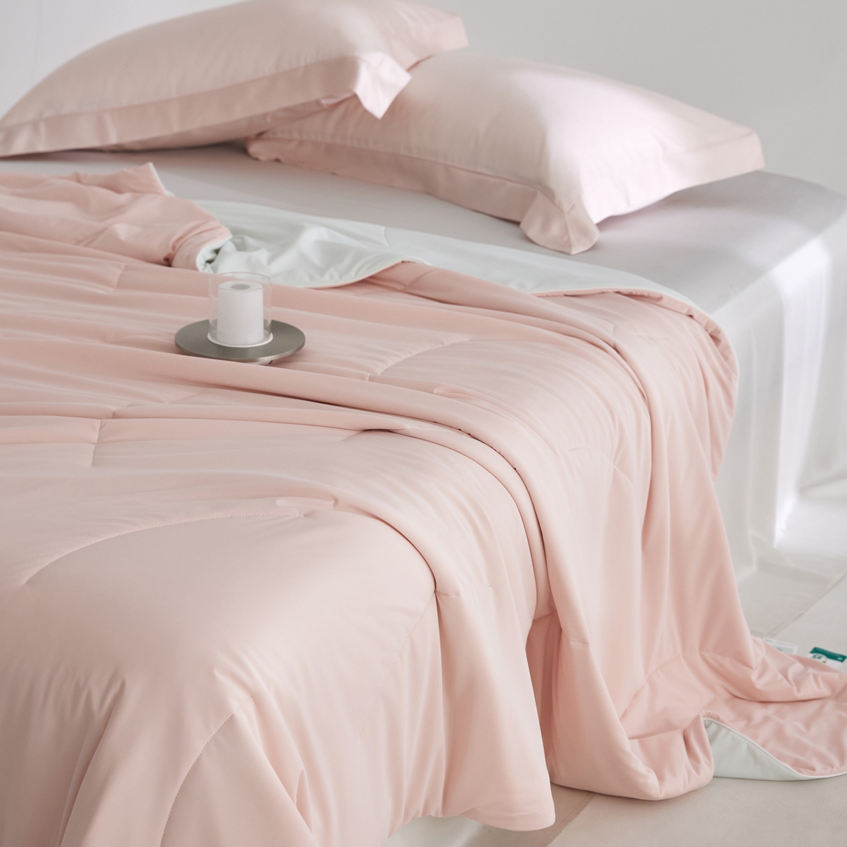 91家纺网 家纺一手货源 找家纺 纪梵茜 2026新款李官奇大豆纤维被锦纶氨纶凉感丝夏凉被锦氨空调被芯 凉感丝-橘雾粉