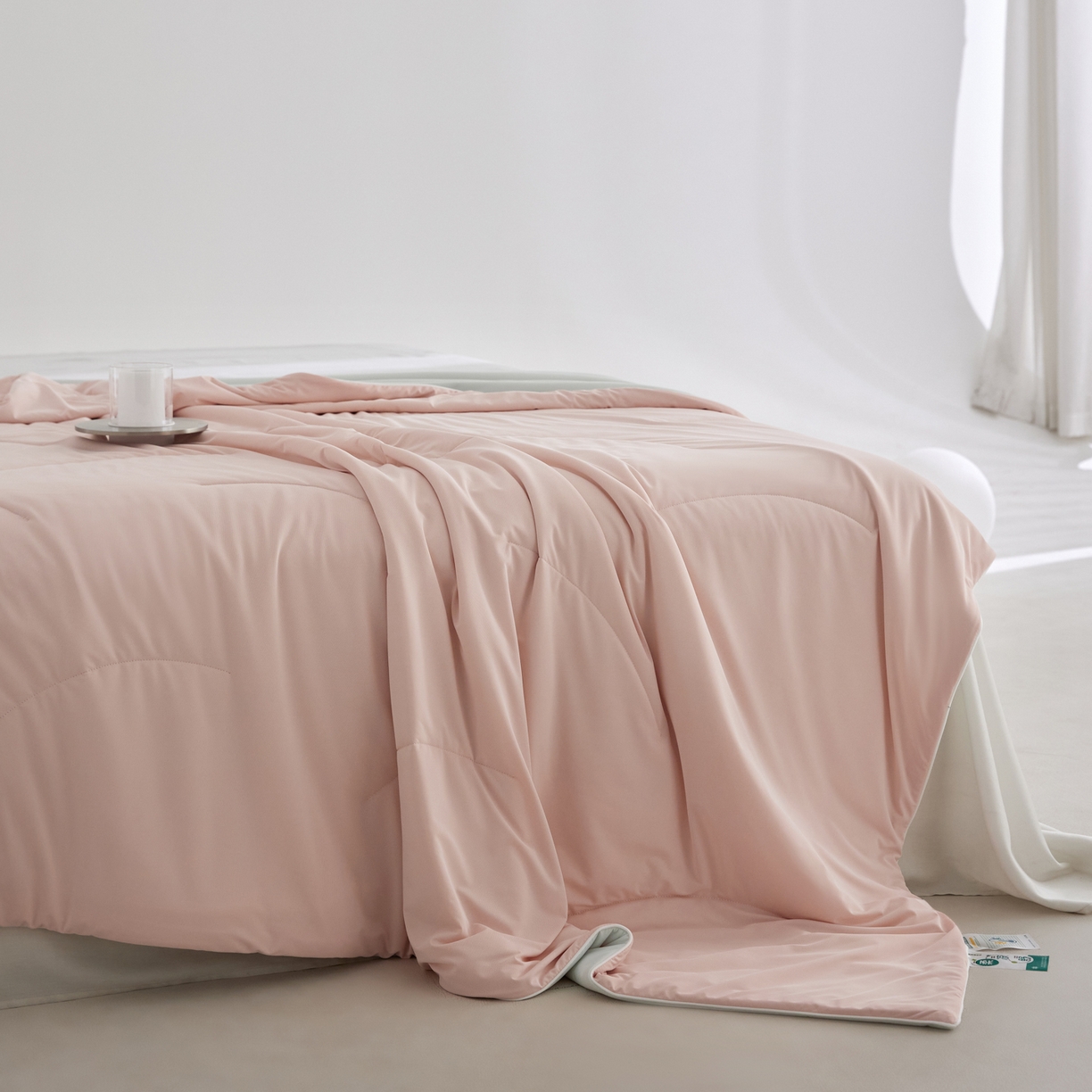 91家纺网 家纺一手货源 找家纺 纪梵茜 2026新款李官奇大豆纤维被锦纶氨纶凉感丝夏凉被锦氨空调被芯 凉感丝-橘雾粉