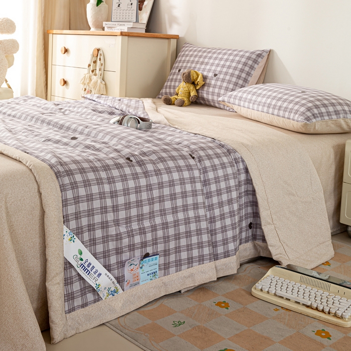 91家纺网 家纺一手货源 找家纺 红日子纺织品 2026新款里外全棉纯棉印花夏被夏凉被空调被 甜心乐园-紫