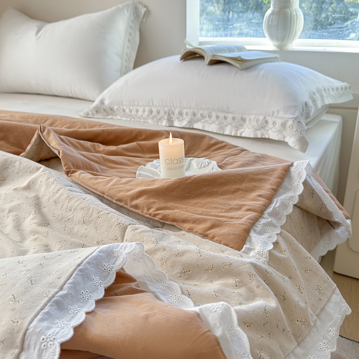 91家纺网 家纺一手货源 找家纺 摩时 2026春夏新款全棉棉麻夏被空调被单双人被子棉花被 繁花