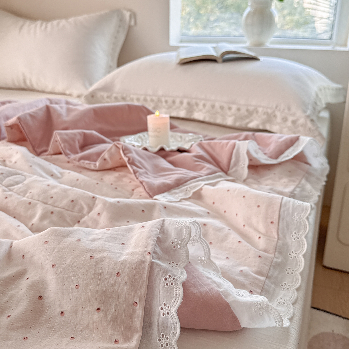 91家纺网 家纺一手货源 找家纺 摩时 2026春夏新款全棉棉麻夏被空调被单双人被子棉花被 好柿成双