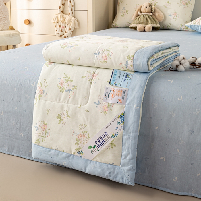 91家纺网 家纺一手货源 找家纺 红日子纺织品 2026新款里外全棉纯棉印花夏被夏凉被空调被 遥遥花期