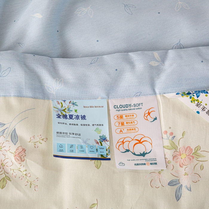 91家纺网 家纺一手货源 找家纺 红日子纺织品 2026新款里外全棉纯棉印花夏被夏凉被空调被 遥遥花期