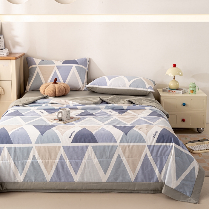 91家纺网 家纺一手货源 找家纺 红日子纺织品 2026新款里外全棉纯棉印花夏被夏凉被空调被 悠然海岸