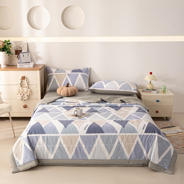 91家纺网 家纺一手货源 找家纺 红日子纺织品 2026新款里外全棉纯棉印花夏被夏凉被空调被 悠然海岸