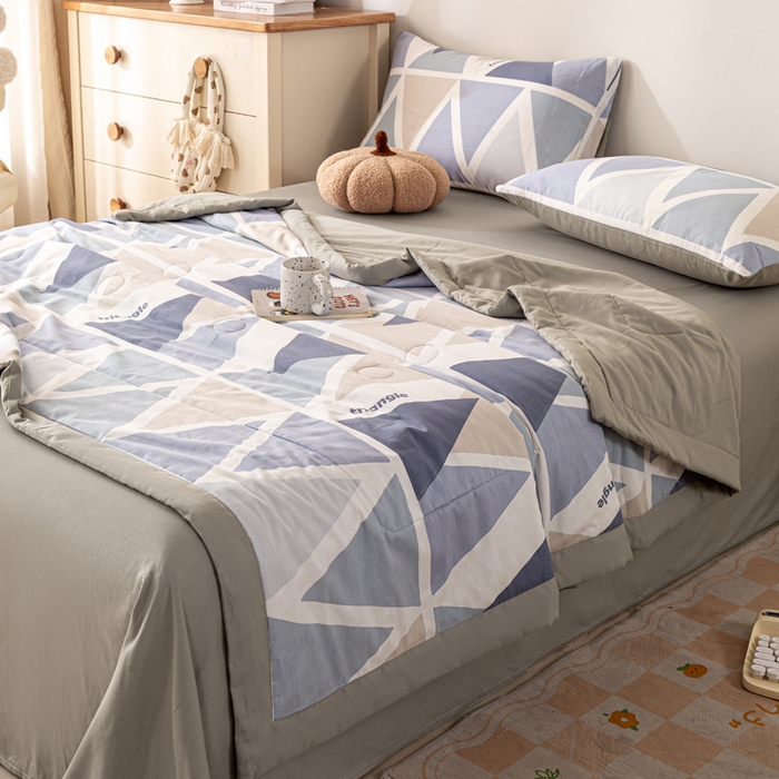 91家纺网 家纺一手货源 找家纺 红日子纺织品 2026新款里外全棉纯棉印花夏被夏凉被空调被 悠然海岸