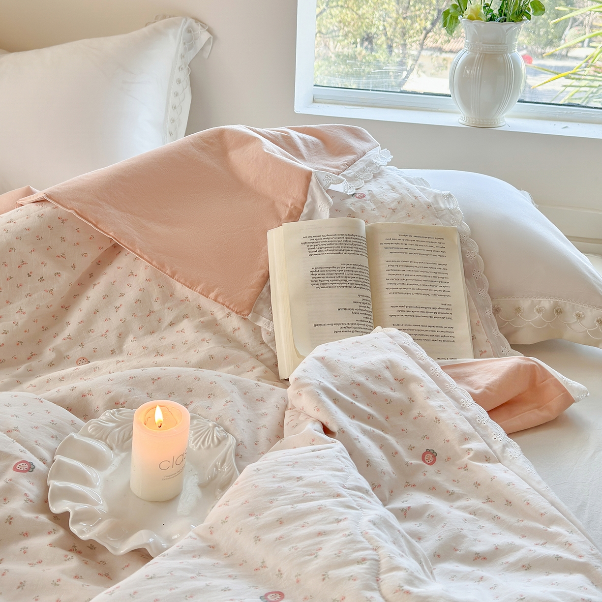 91家纺网 家纺一手货源 找家纺 摩时 2026春夏新款全棉棉麻夏被空调被单双人被子棉花被 花园草莓