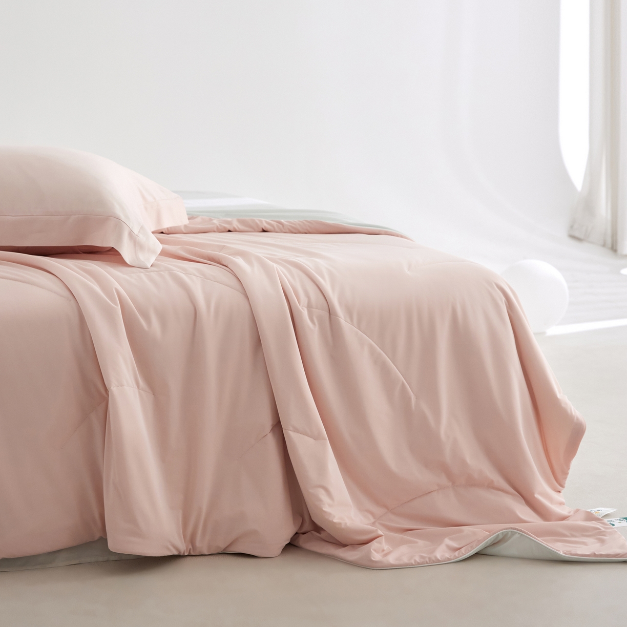 91家纺网 家纺一手货源 找家纺 A+爱家（纪梵茜） 2026新款李官奇大豆纤维被锦纶氨纶凉感丝夏凉被锦氨空调被芯 凉感丝-橘雾粉