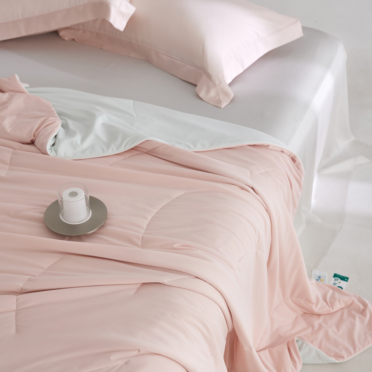 91家纺网 家纺一手货源 找家纺 A+爱家（纪梵茜） 2026新款李官奇大豆纤维被锦纶氨纶凉感丝夏凉被锦氨空调被芯 凉感丝-橘雾粉