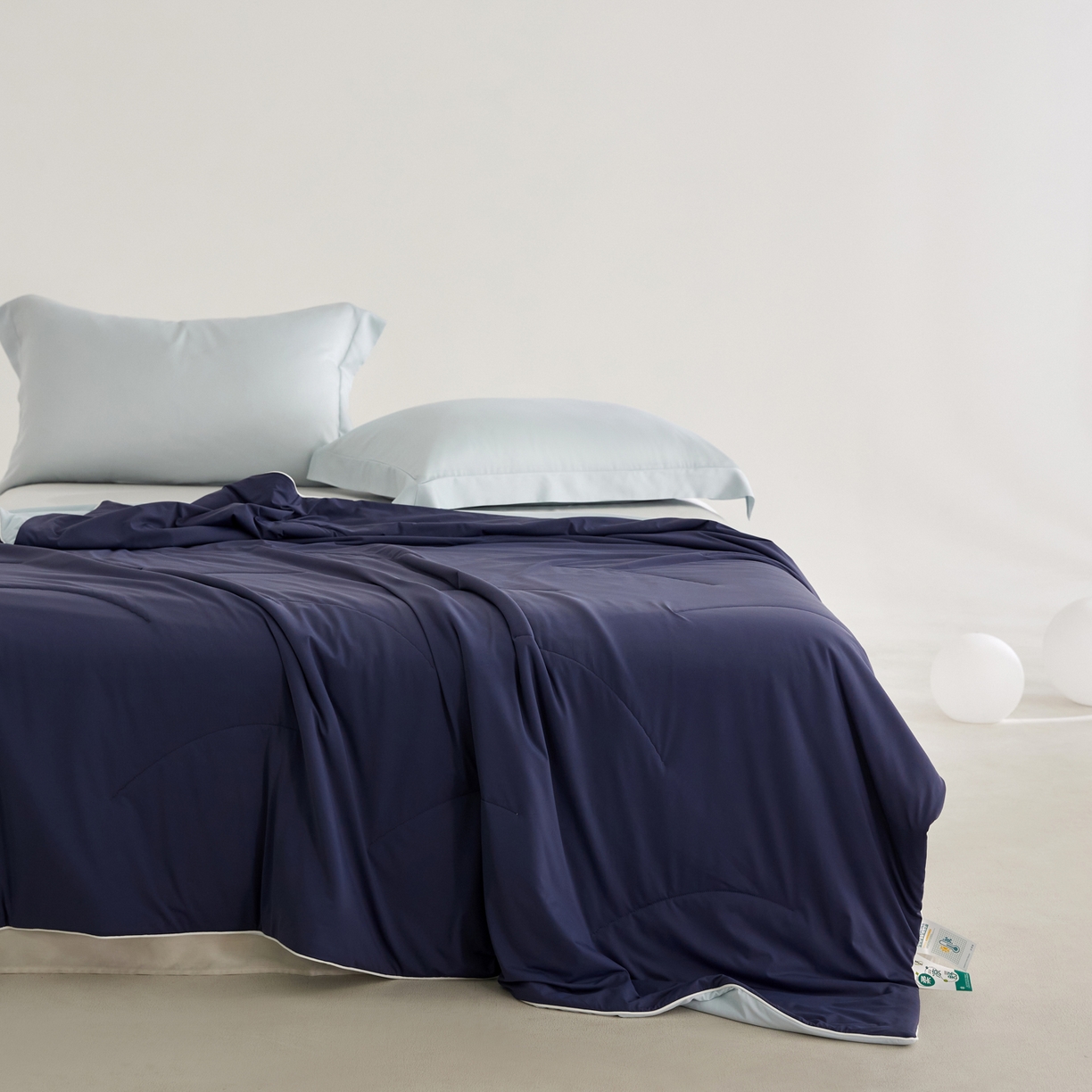 91家纺网 家纺一手货源 找家纺 A+爱家（纪梵茜） 2026新款李官奇大豆纤维被锦纶氨纶凉感丝夏凉被锦氨空调被芯 凉感丝-深睡蓝