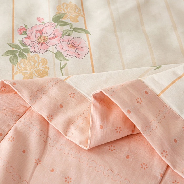 91家纺网 家纺一手货源 找家纺 红日子纺织品 2026新款里外全棉纯棉印花夏被夏凉被空调被 芸雅花开