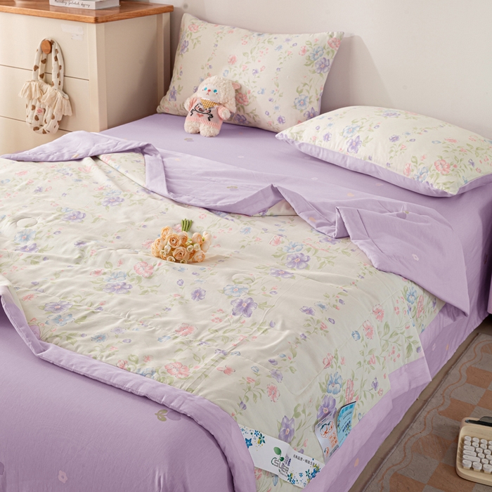 91家纺网 家纺一手货源 找家纺 红日子纺织品 2026新款里外全棉纯棉印花夏被夏凉被空调被 知意花蔓