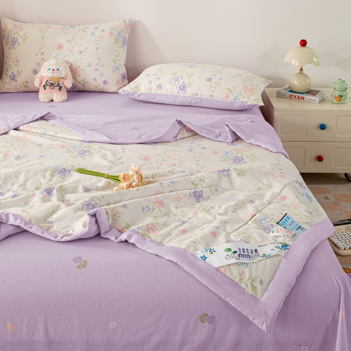 91家纺网 家纺一手货源 找家纺 红日子纺织品 2026新款里外全棉纯棉印花夏被夏凉被空调被 知意花蔓