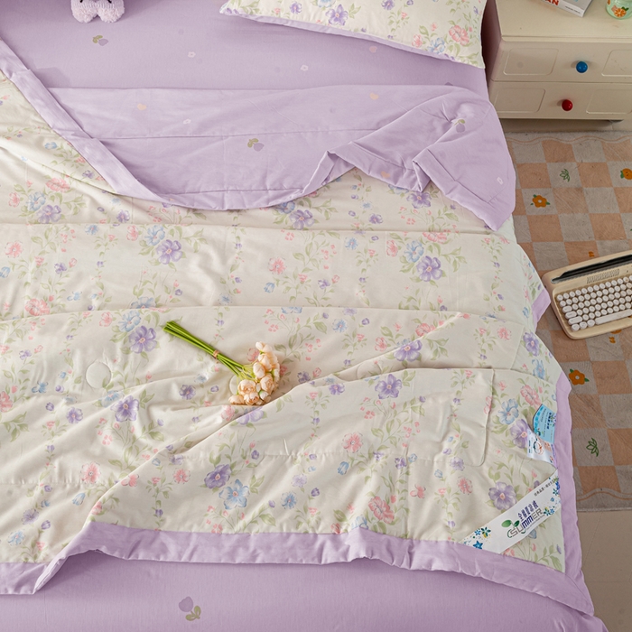 91家纺网 家纺一手货源 找家纺 红日子纺织品 2026新款里外全棉纯棉印花夏被夏凉被空调被 知意花蔓