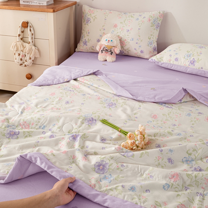 91家纺网 家纺一手货源 找家纺 红日子纺织品 2026新款里外全棉纯棉印花夏被夏凉被空调被 知意花蔓