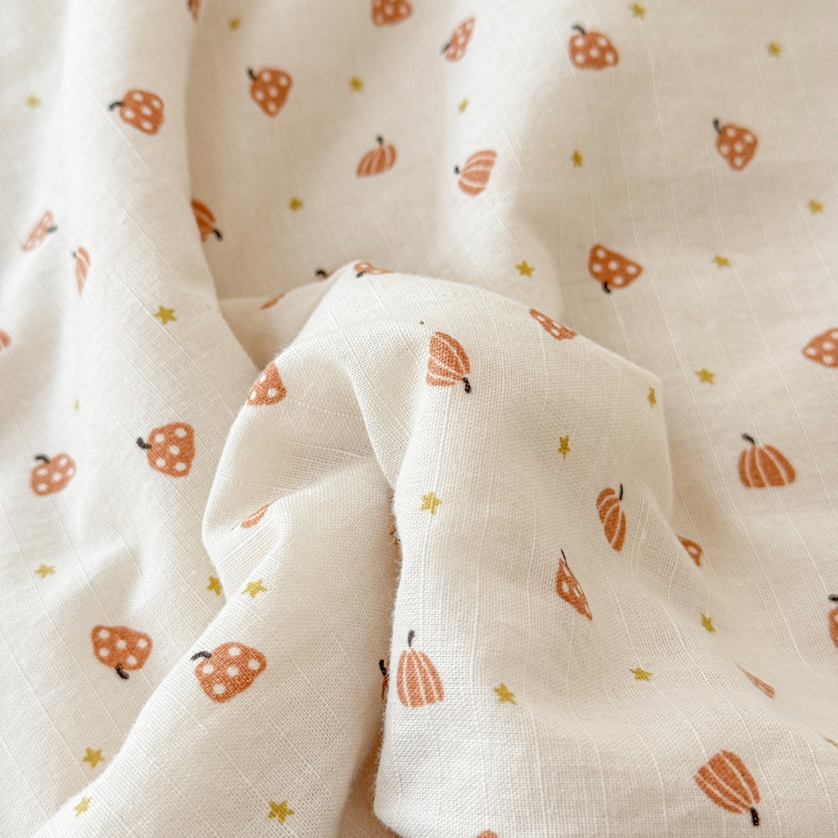 91家纺网 家纺一手货源 找家纺 摩时 2026春夏新款全棉棉麻夏被空调被单双人被子棉花被 星星南瓜