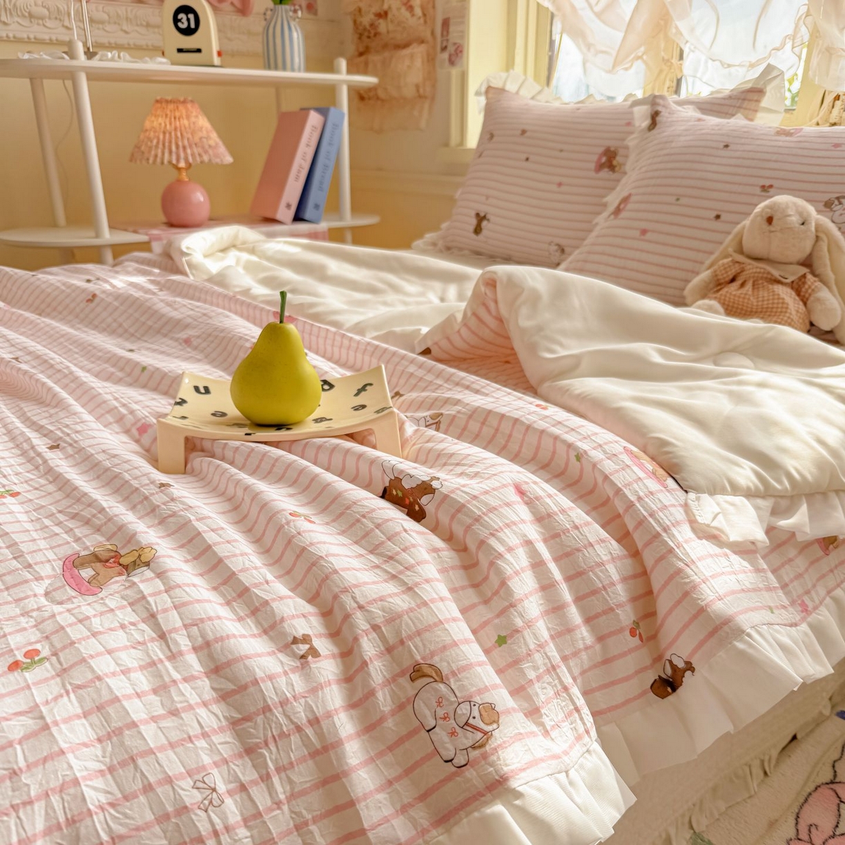 91家纺网 家纺一手货源 找家纺 （总）孑寐家纺 2026新款韩版水洗棉花边夏被被子被芯