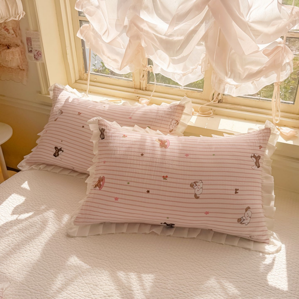 91家纺网 家纺一手货源 找家纺 孑寐家纺 2026新款韩版水洗棉花边夏被被子被芯 童年木马