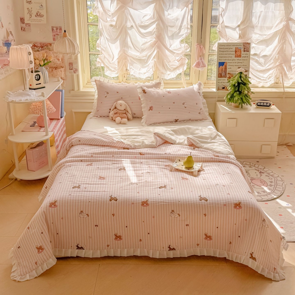 91家纺网 家纺一手货源 找家纺 （总）孑寐家纺 2026新款韩版水洗棉花边夏被被子被芯