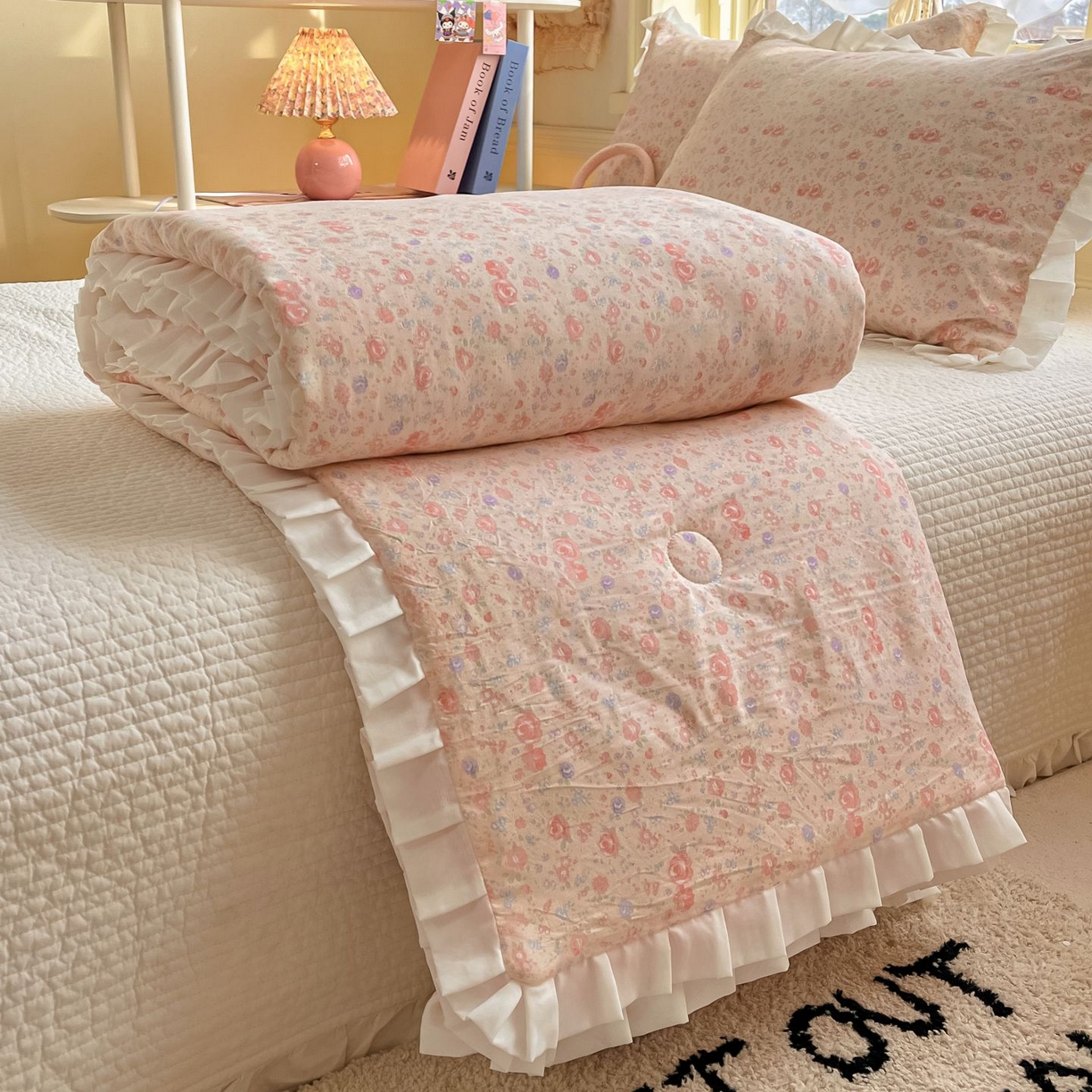 91家纺网 家纺一手货源 找家纺 （总）孑寐家纺 2026新款韩版水洗棉花边夏被被子被芯