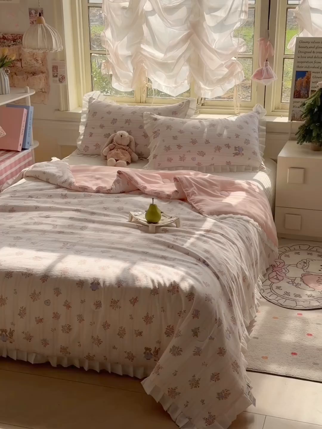 91家纺网 家纺一手货源 找家纺 孑寐家纺 2026新款韩版水洗棉花边夏被被子被芯 萌主花园