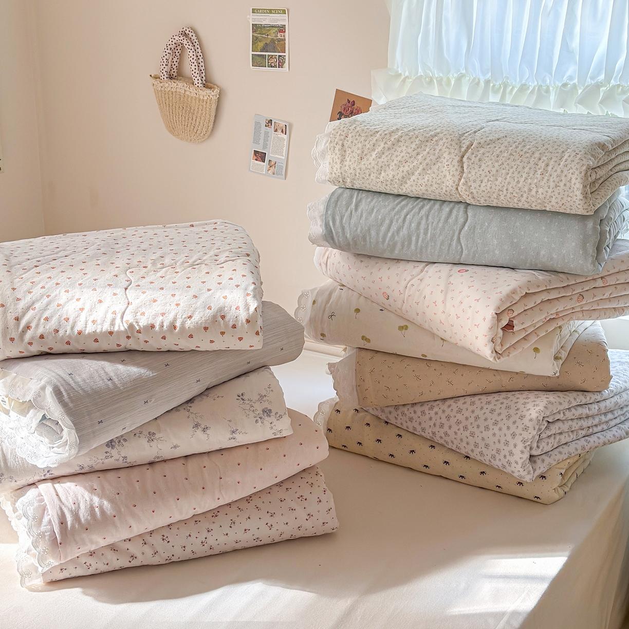 91家纺网 家纺一手货源 找家纺 摩时 2026春夏新款全棉棉麻夏被空调被单双人被子棉花被 组合图仅做展示不可下单