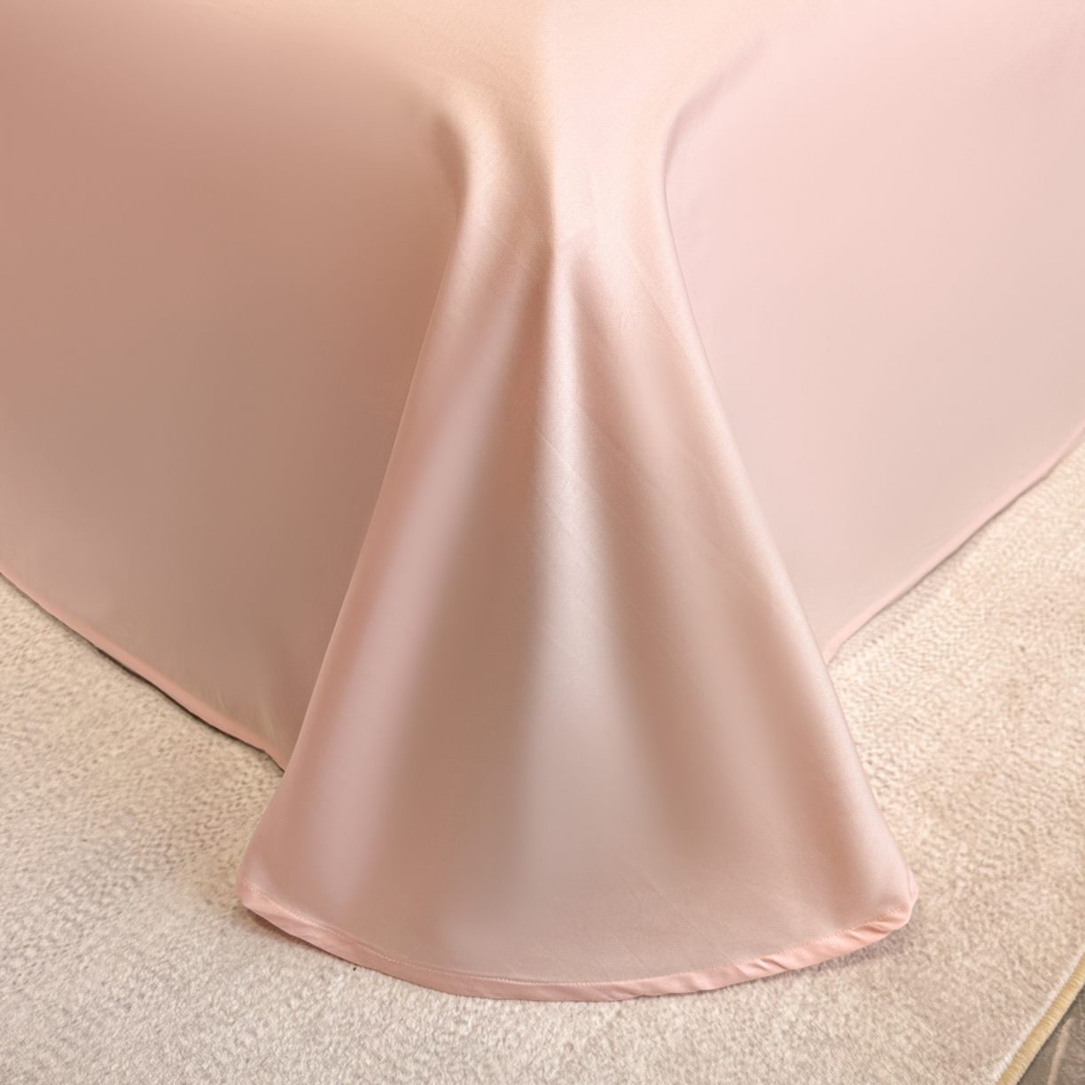 91家纺网 家纺一手货源 找家纺 绒掌柜家纺（品质焕新） 2026新品100S长绒棉精密贴布刺绣四件套-月夕花朝系列-版权产品-礼盒装 高级粉