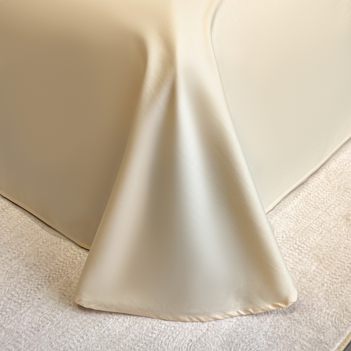 91家纺网 家纺一手货源 找家纺 绒掌柜家纺（品质焕新） 2026新品100S长绒棉精密贴布刺绣四件套-月夕花朝系列-版权产品-礼盒装 奶油米