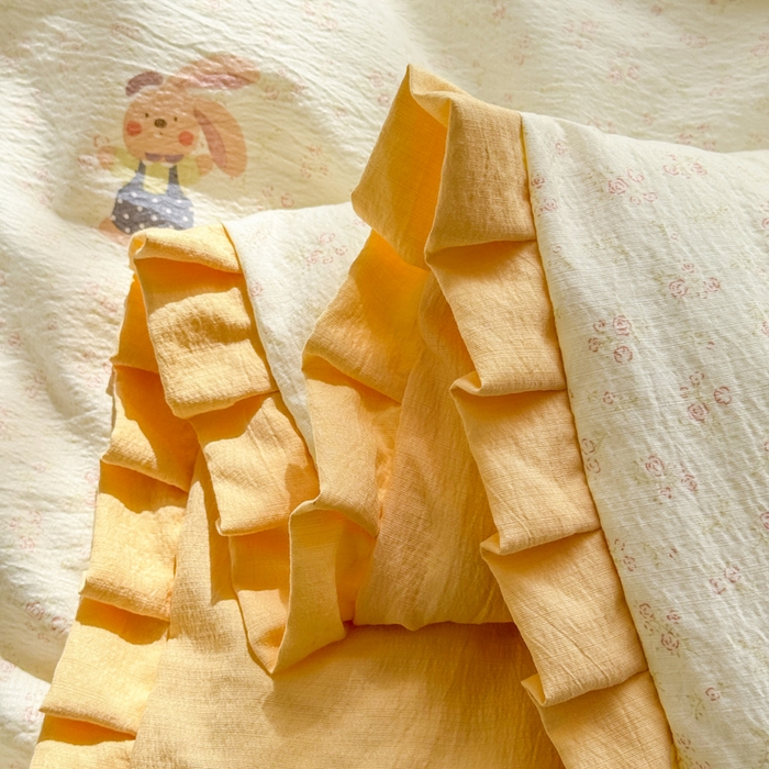 91家纺网 家纺一手货源 找家纺 丽美人家纺 2026新款皱皱纱花边夏被被夏凉被空调被 HB乐园