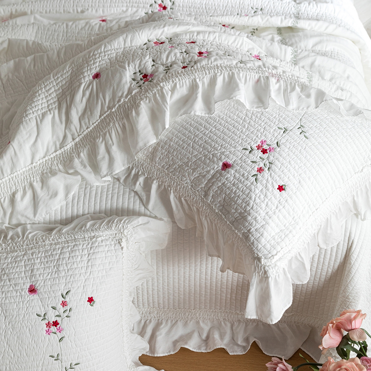 91家纺网 家纺一手货源 找家纺 （总）上喜 2026新款韩国细纱棉床盖三件套多功能夏被四件套