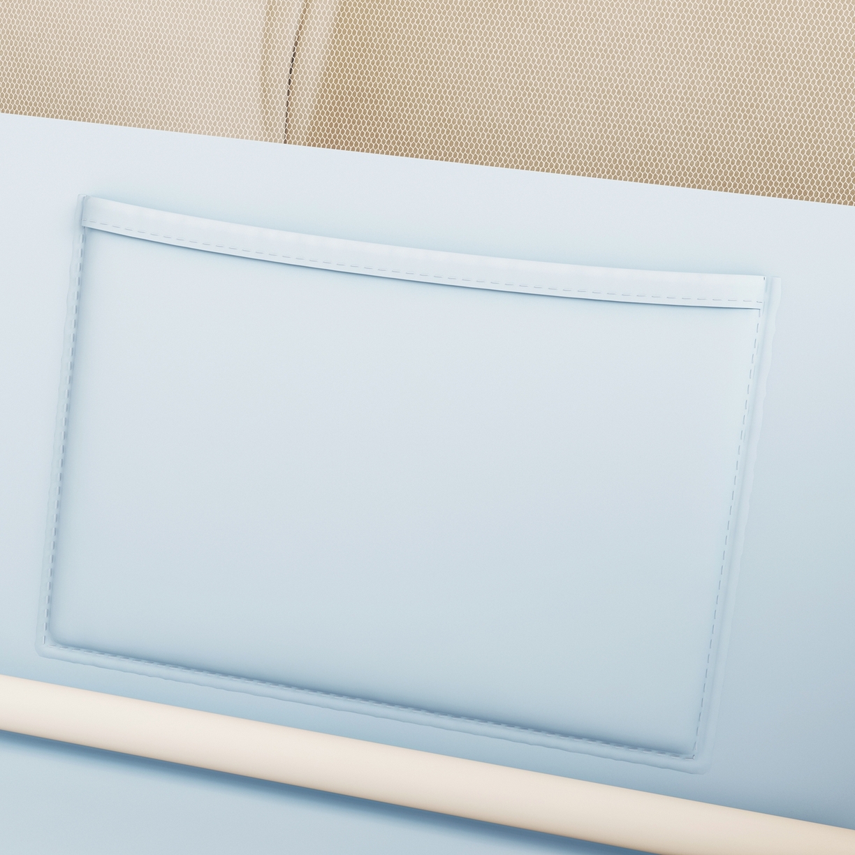 91家纺网 家纺一手货源 找家纺 初心家纺 2026春夏新款DIY小熊防尘顶遮光坐床蚊帐 天蓝  (五面遮光）