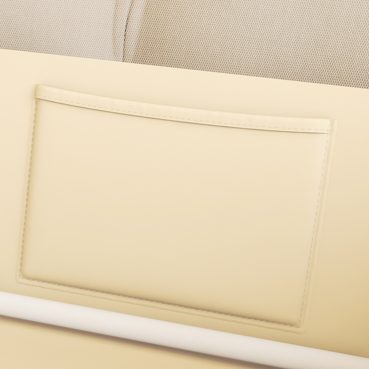 91家纺网 家纺一手货源 找家纺 初心家纺 2026春夏新款DIY小熊防尘顶遮光坐床蚊帐 米黄（防尘顶无帘）