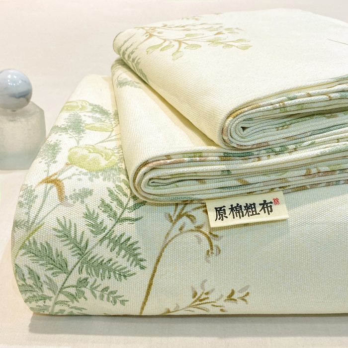 红日子纺织品 2026新款老粗布纯棉床单单床单床单单件 碧春