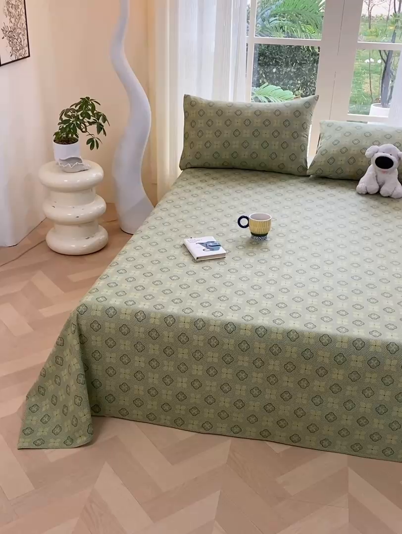 91家纺网 家纺一手货源 找家纺 红日子纺织品 2026新款老粗布纯棉床单单床单床单单件 繁花