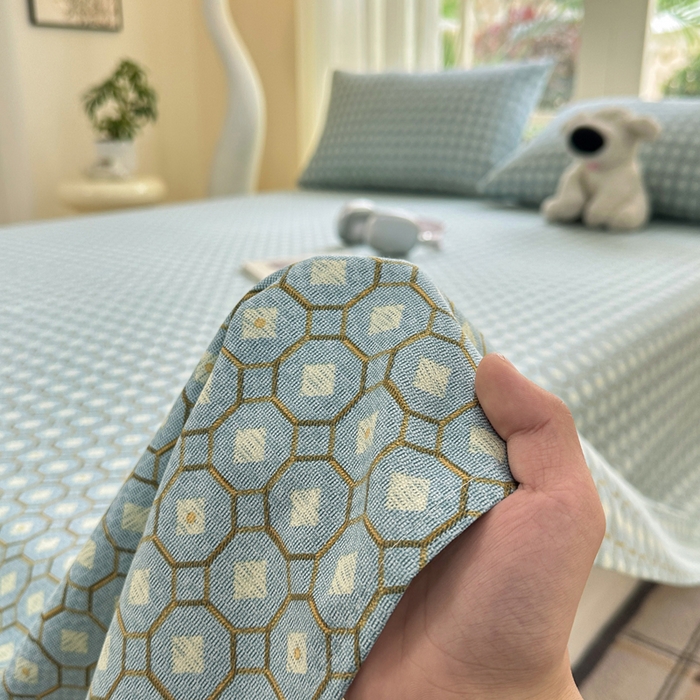 91家纺网 家纺一手货源 找家纺 红日子纺织品 2026新款老粗布纯棉床单单床单床单单件 荷叶-绿